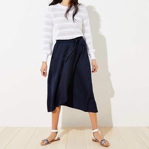 NWT! Loft Petite Drawstring Wrap Midi Skirt